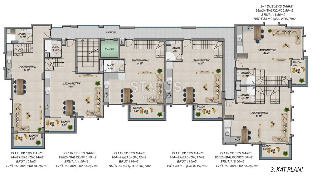 Инвестиционный проект в районе Авсаллар, без % рассрочка до конца строительства! 60-140 м2 фото 17