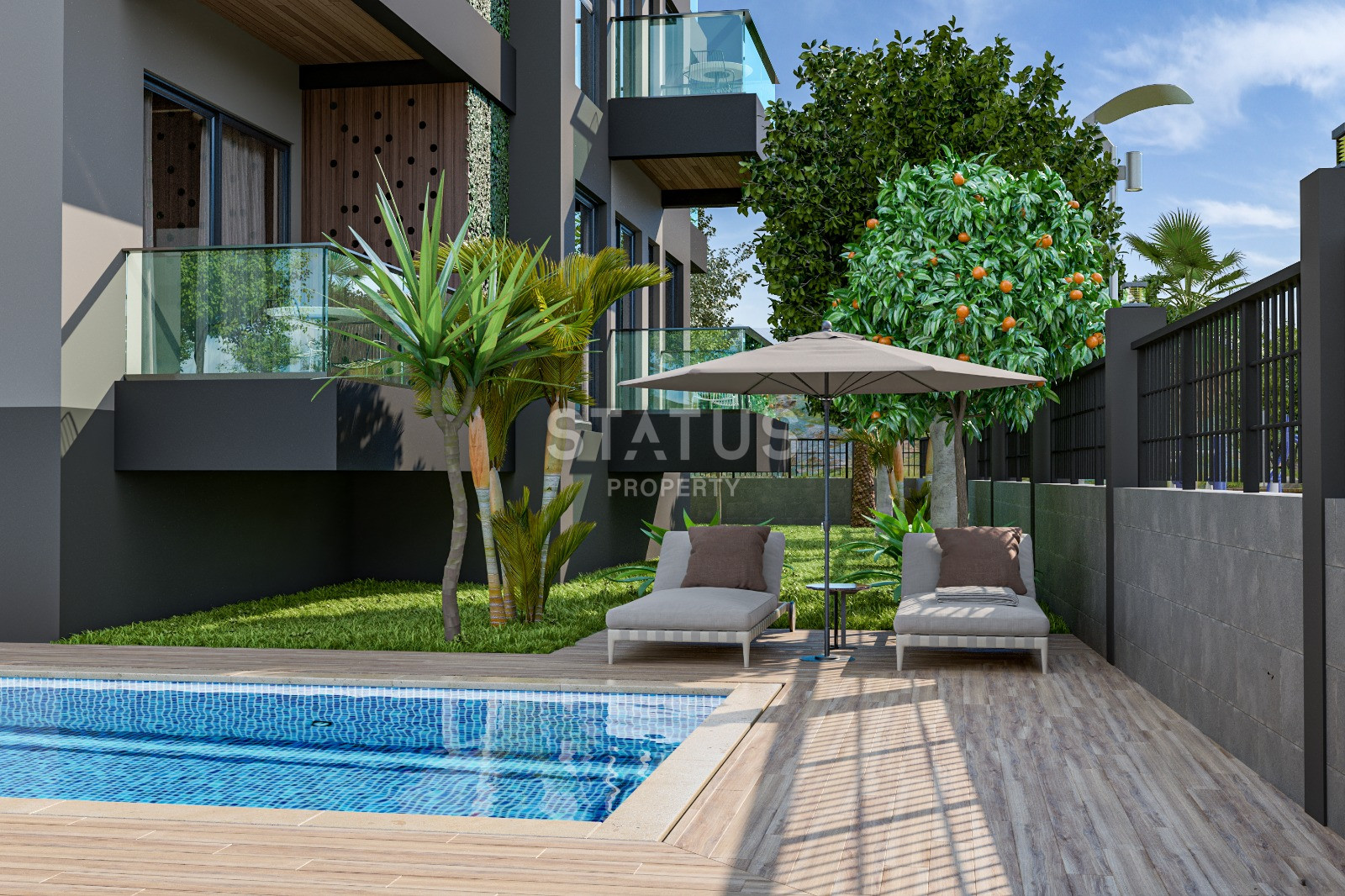 Последняя двухуровневая квартира 1+1 в бутик комплексе в 800 метрах от моря в Авсалларе, 120м.кв фото 3