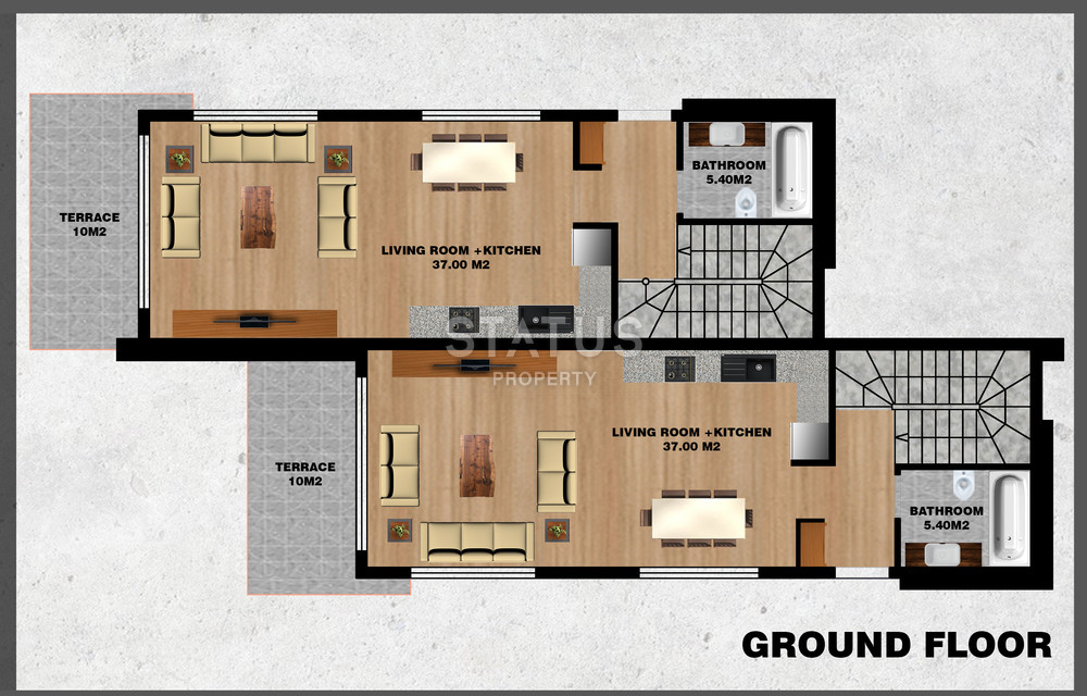 Villas 4+1 under construction 700 meters from the sea. Private pool and garden for each villa! фото 4