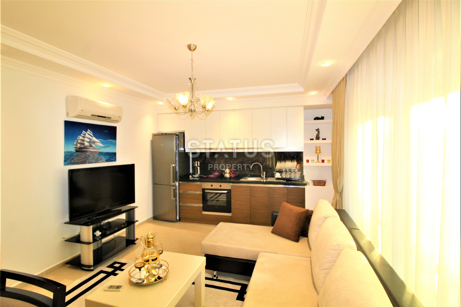 Меблированные апартаменты 1+1 в 50 м от моря, района Кестель, 65 м2 фото 5