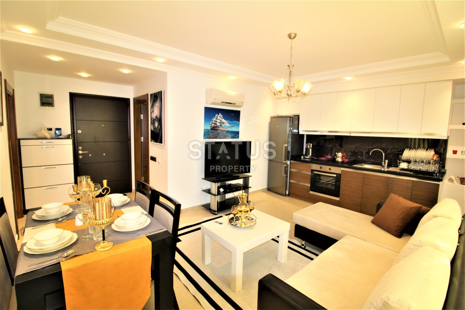 Меблированные апартаменты 1+1 в 50 м от моря, района Кестель, 65 м2 фото 7