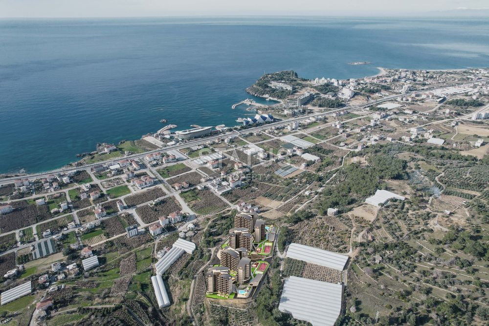 Новый масштабный проект с шикарной инфраструктурой, собственным пляжем и очень большой квадратурой! Район Окурджалар, 500м к морю! фото 19