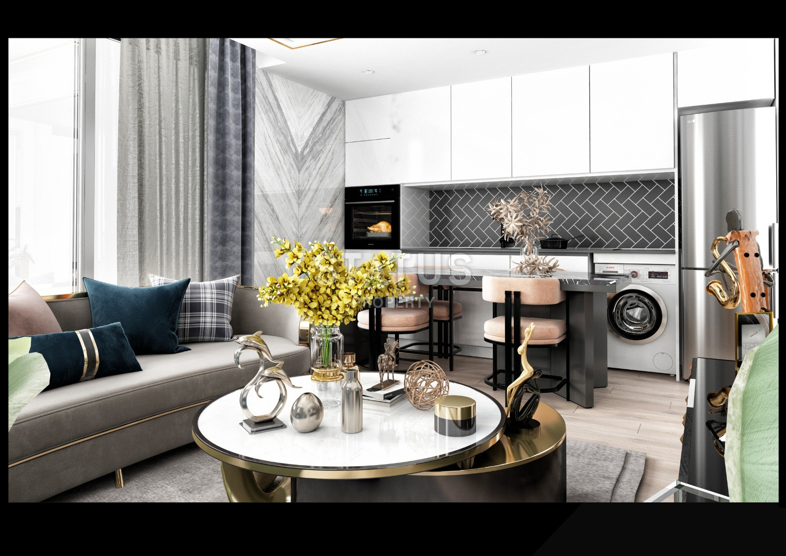 Двухкомнатная квартира в комплексе с инфраструктурой отеля 5* с собственным пляжем в 750метрах от моря Махмутлар, 75м.кв фото 12