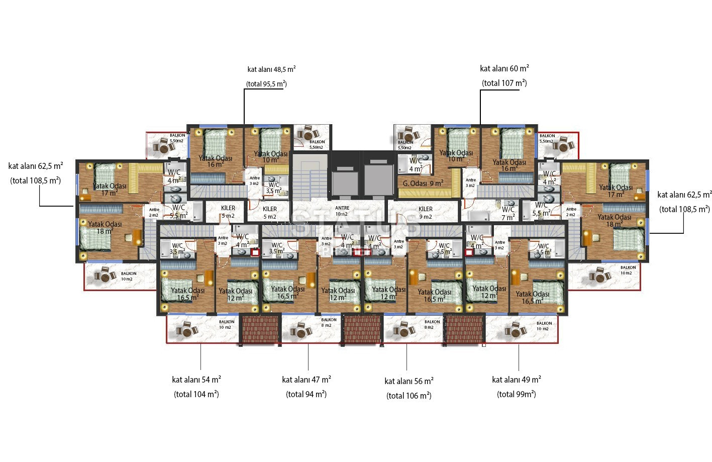 Новый инвестиционный проект в Газипаша для вас! 55м2, 100-122 м² фото 15