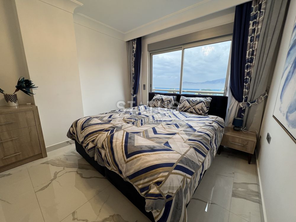 Трёхкомнатная меблированная квартира с прямым видом на море в Махмутларе. 100м фото 14