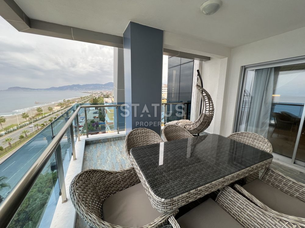 Трёхкомнатная меблированная квартира с прямым видом на море в Махмутларе. 100м фото 27