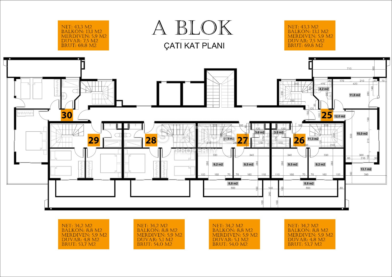Четырёхкомнатный дуплекс в районе Авсаллар,140м2 фото 8