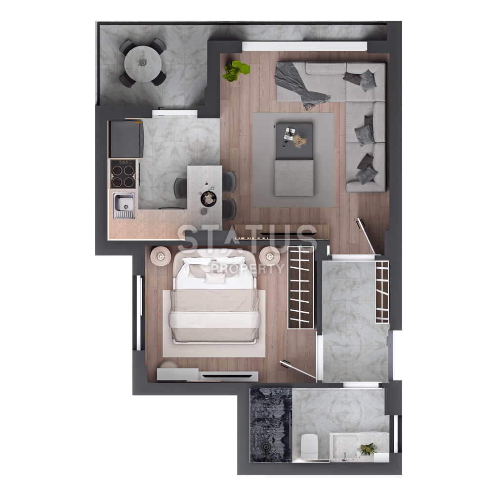 Новый инвестиционный проект в Анталье в районе Алтынташ. 60м2 фото 22