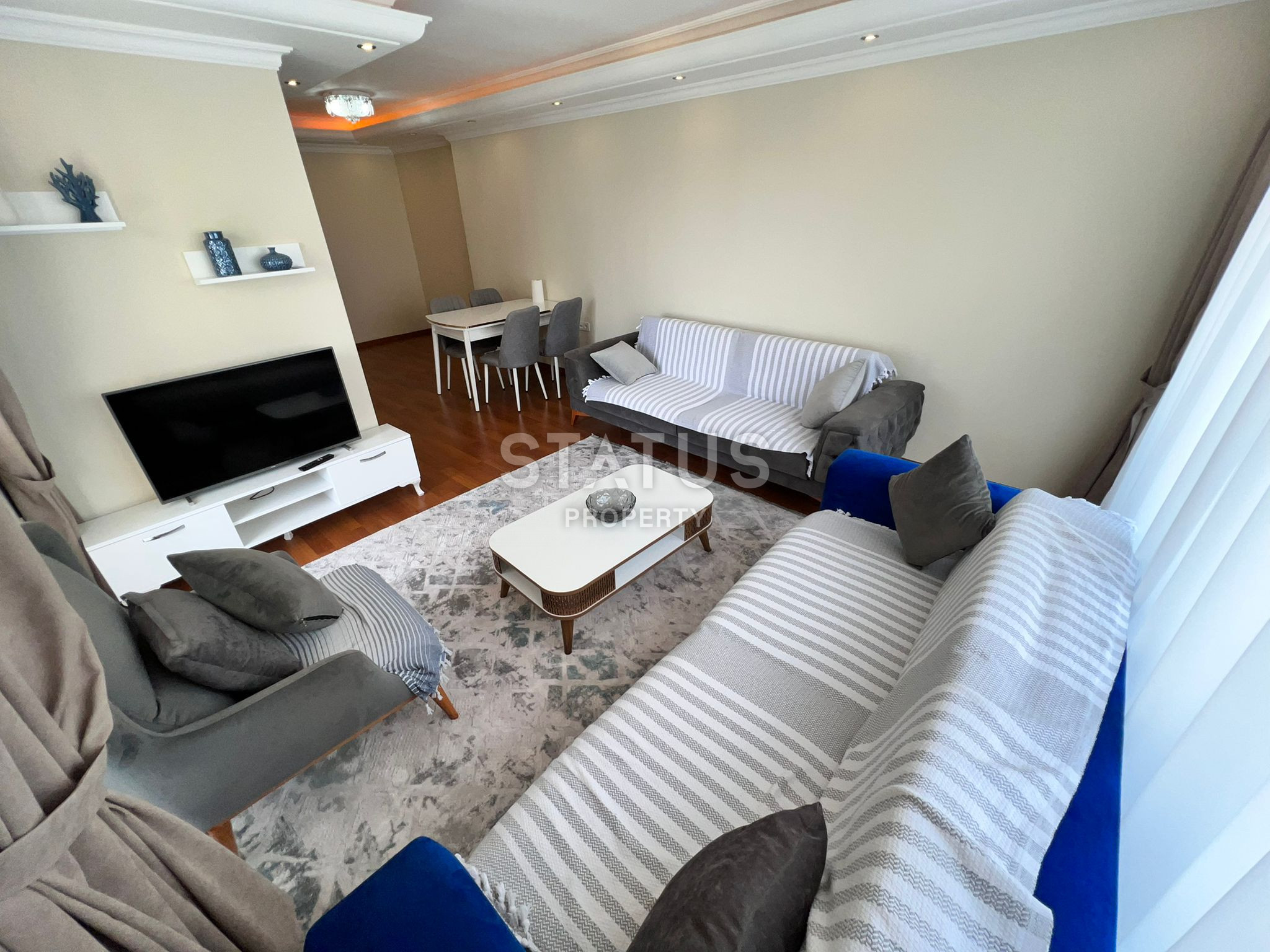 Красивая трёхкомнатная квартира с видом на море в Махмутларе. 135м2 фото 2
