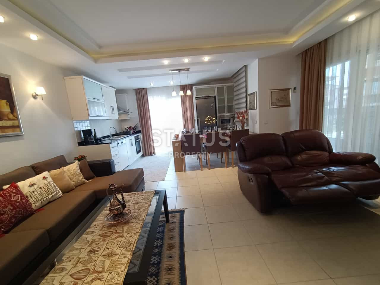 Трёхкомнатная меблированная квартира в Оба. 110м2 фото 3