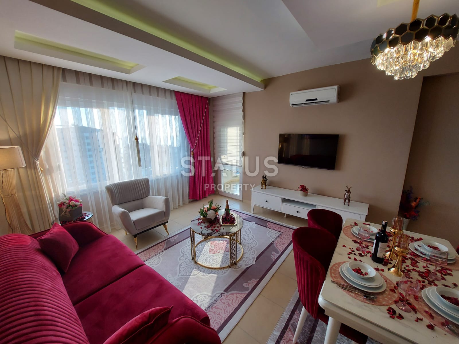 Меблированная квартира 2+1 с видом на море в районе Махмутлар, 110м2 фото 1