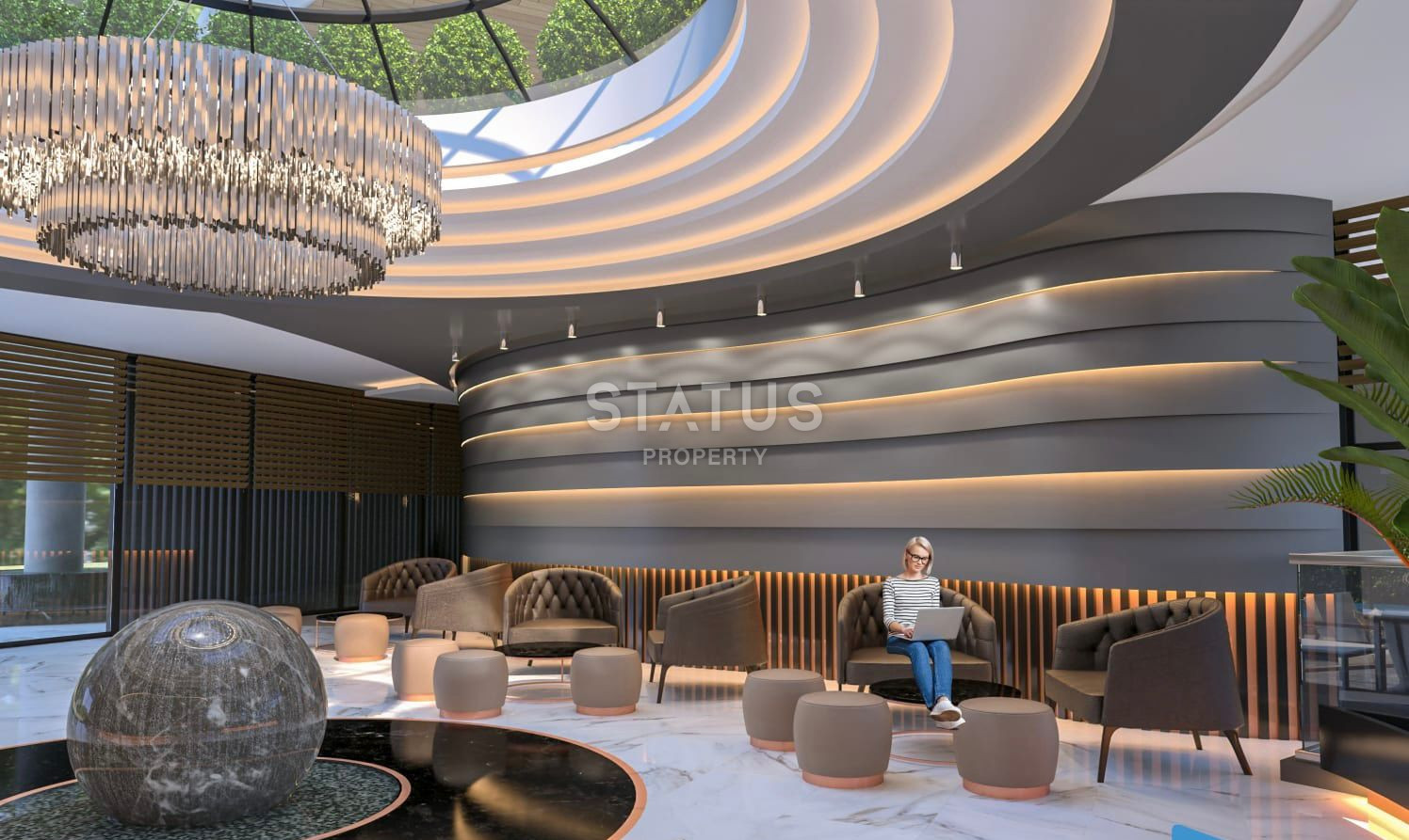 Premium class apartment in residential complex with luxury infrastructure in Kargicak. 62m2 фото 14