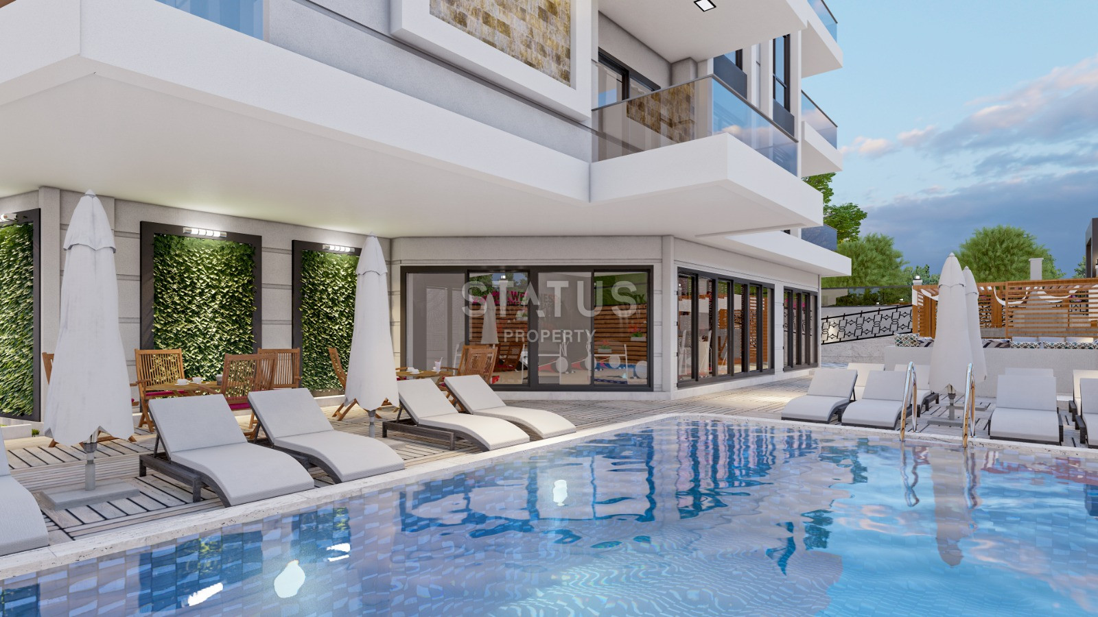 Новый проект долевого строительства 350м от моря в Махмутларе. 45м2-130м2 фото 14