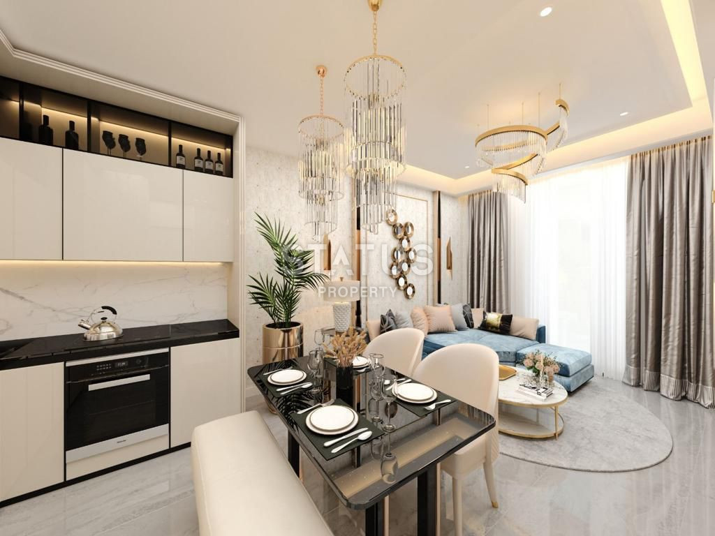 Apartment 1 + 1 in a building under construction in the very center of Alanya 70 m2 фото 4