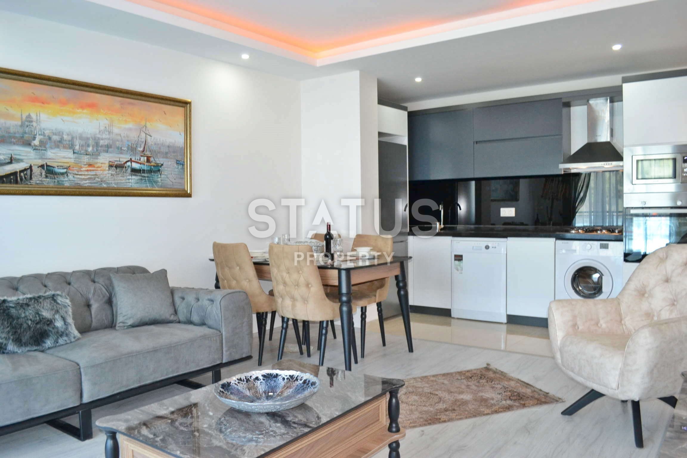 New furnished 1+1 apartments in a complex with infrastructure in Kargicak, 60 m2 фото 4