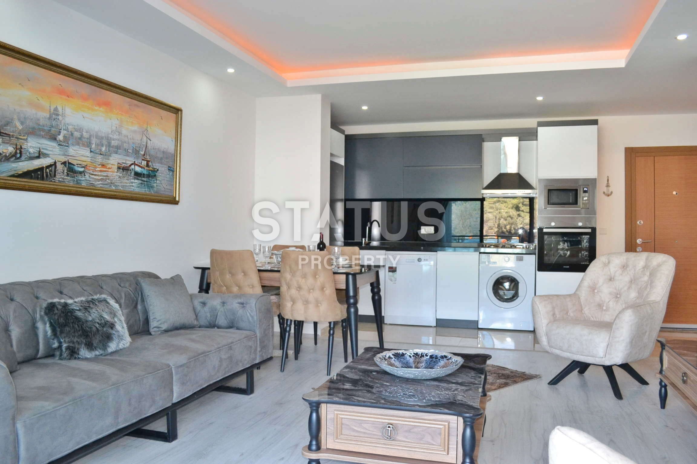 New furnished 1+1 apartments in a complex with infrastructure in Kargicak, 60 m2 фото 5