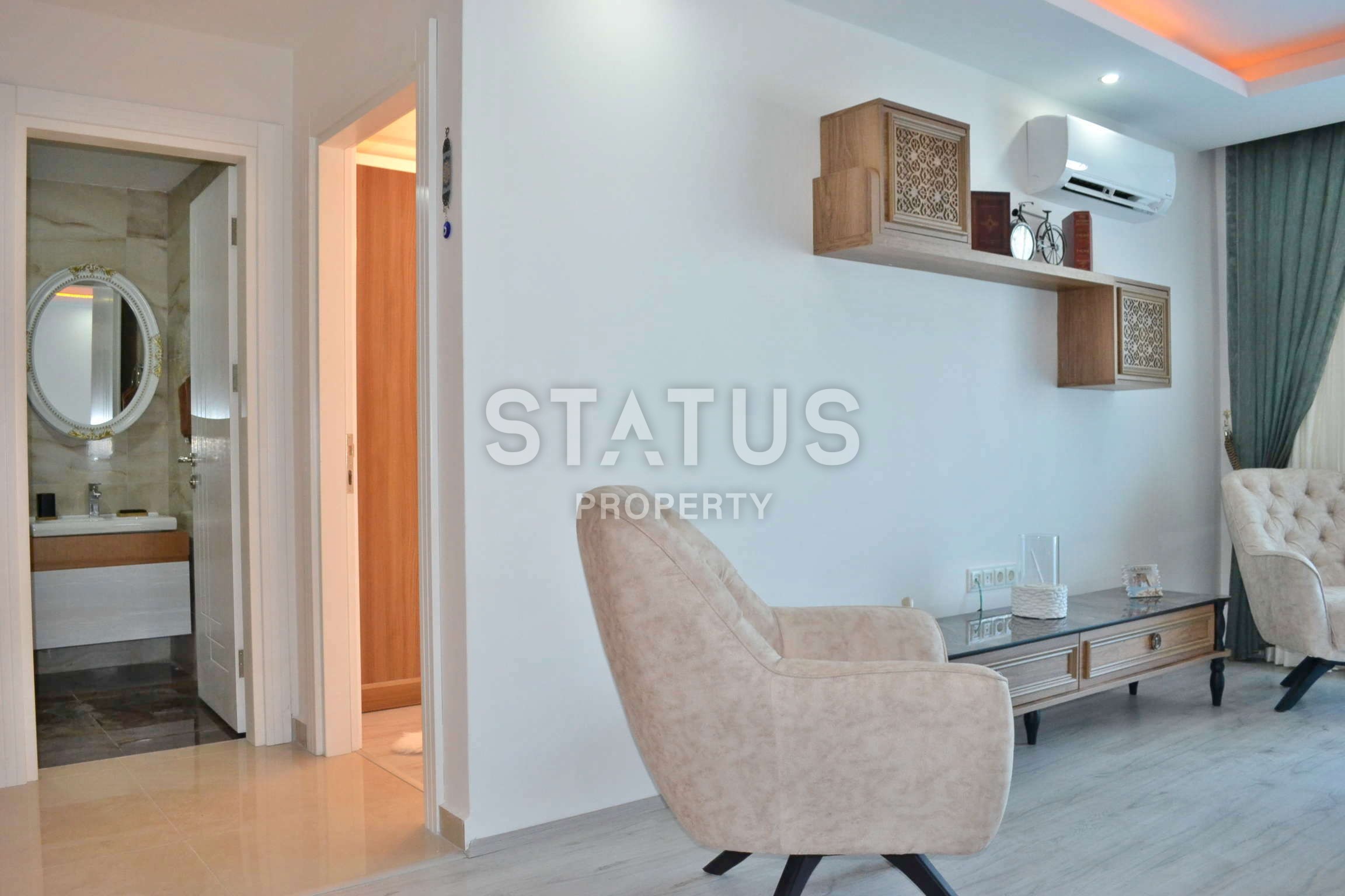 New furnished 1+1 apartments in a complex with infrastructure in Kargicak, 60 m2 фото 9