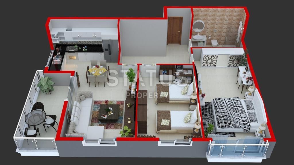 Квартира 1+1 в новом комплексе в 250 м от моря! Махмутлар! 70 кв. м. фото 13