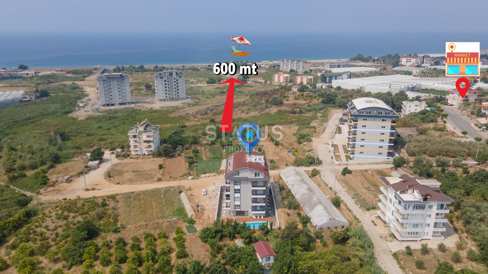 Меблированная квартира 1+1 600м от моря в Демирташе. 60м2 фото 26