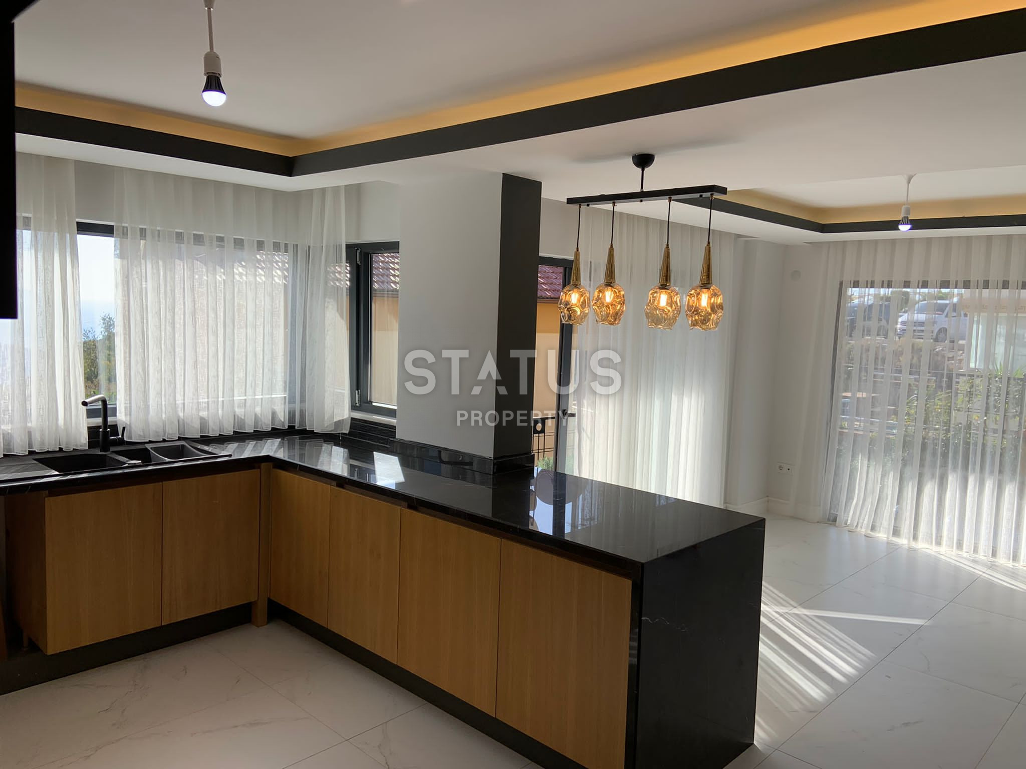 Five-room villa with sea and mountain views in Bektash district. фото 53