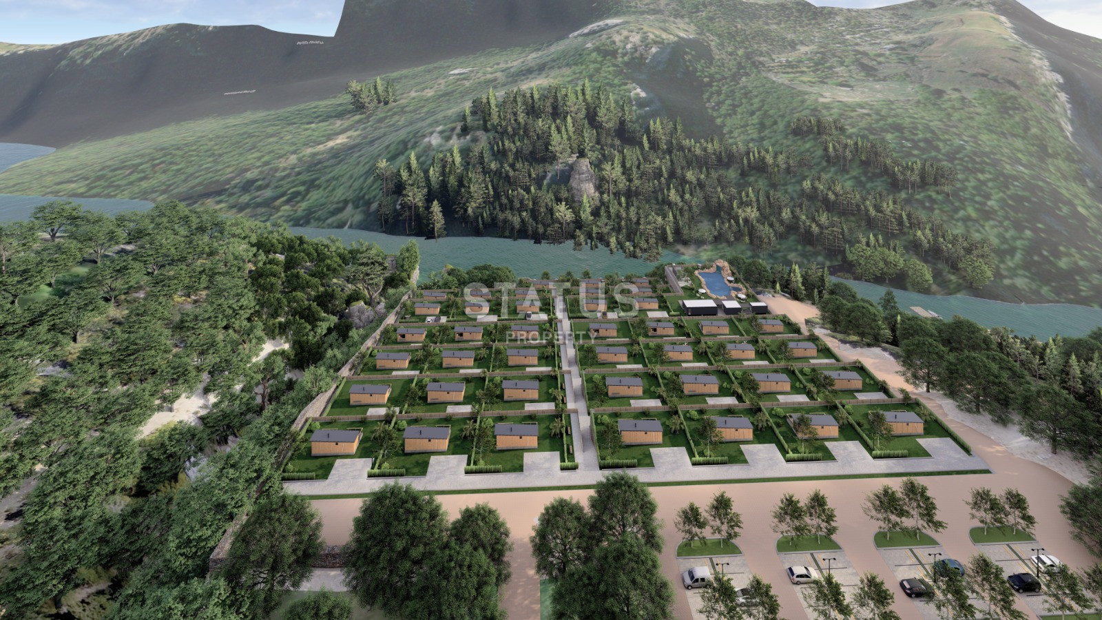 Дачные автодомики 1+1 с видом на горы и реку в районе Карапынар-Яйласы 45,5м2 фото 16