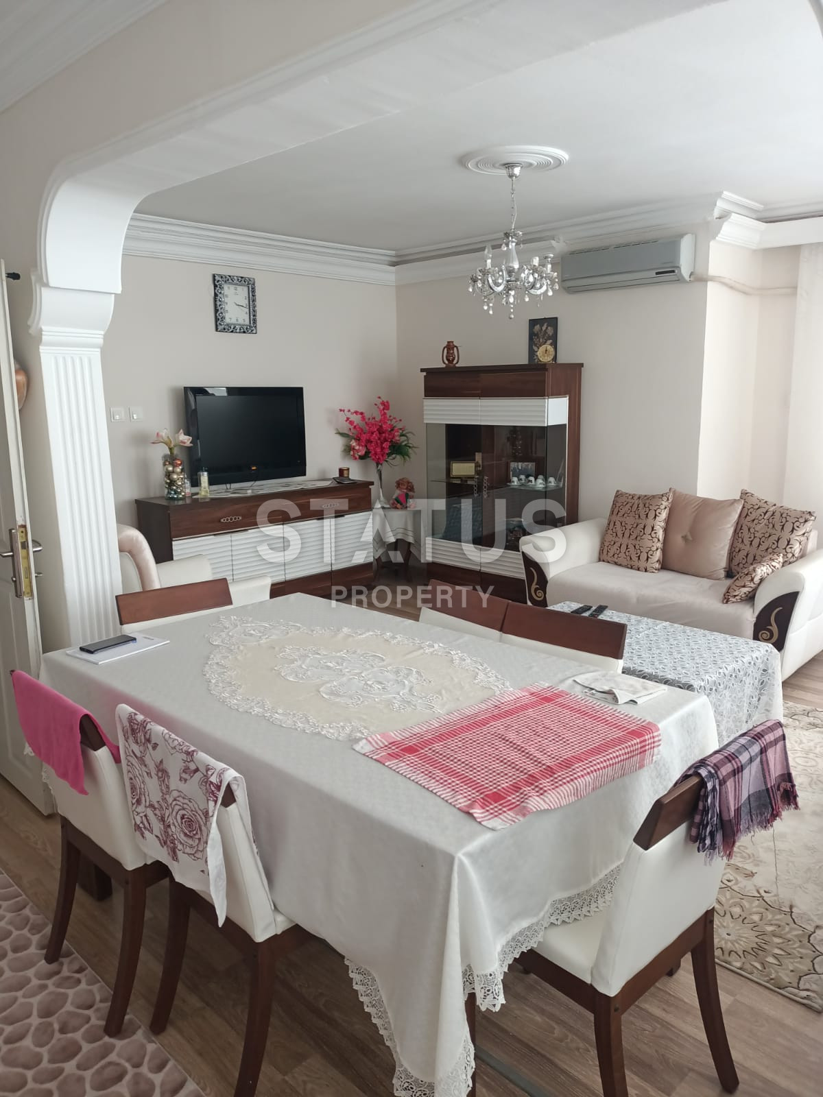 Трёхкомнатная меблированная квартира в 100м от моря в Махмутларе. 120м2 фото 3