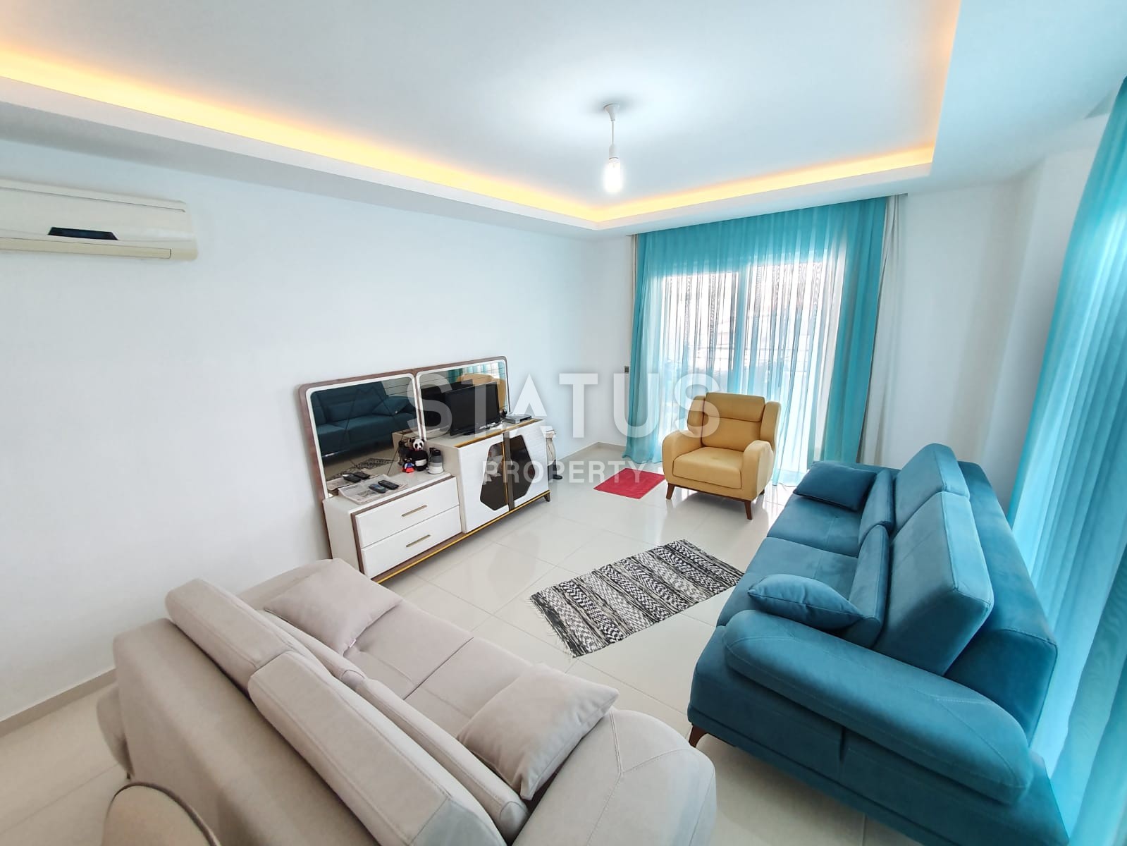 Меблированная просторная двухкомнатная квартира в комплексе с бассейном в Махмутларе, 75 м2. фото 4