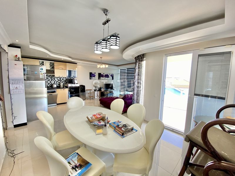 Меблированный дуплекс 2+1 с шикарным видом на море в ЖК с полной инфраструктурой 500м от пляжа Клеопатры. 110м2 фото 25