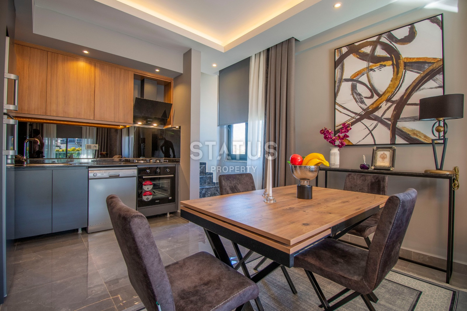 Двухуровневые меблированные апартаменты под ключ 2+1 в новом комплексе в Обе, 100м2. фото 18