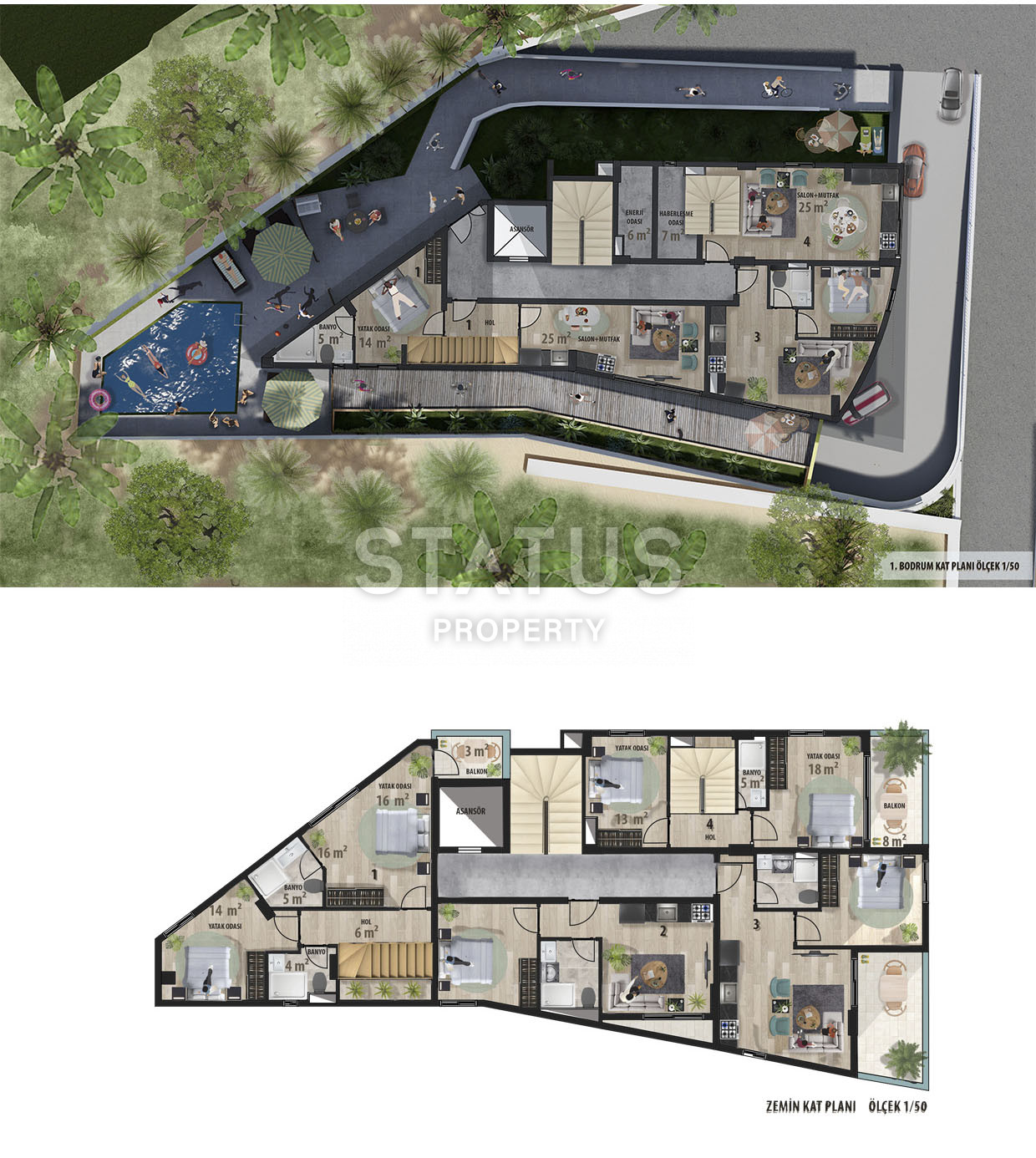 Новый комплекс в центре Алании в 200 м от пляжа Клеопатра апартаменты 1+1,2+1 с видом на море. 50-120 м2 фото 5