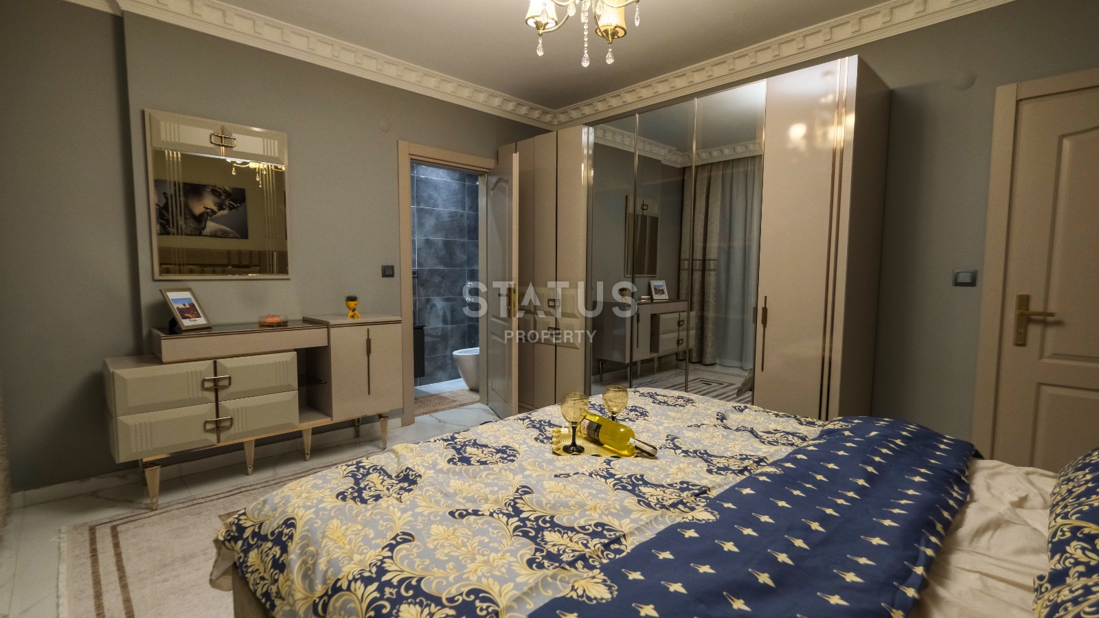 Красивая двухкомнатная квартира под ключ в районе Махмутлар с видом на море и историческую крепость. 120m2. фото 17