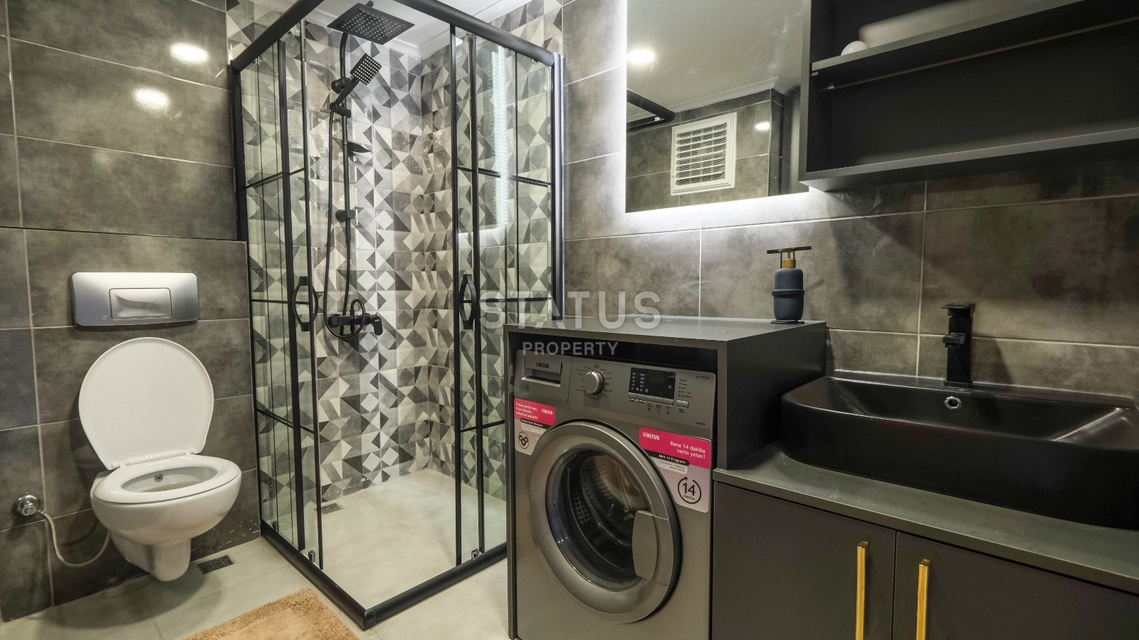 Красивая двухкомнатная квартира под ключ в районе Махмутлар с видом на море и историческую крепость. 120m2. фото 23