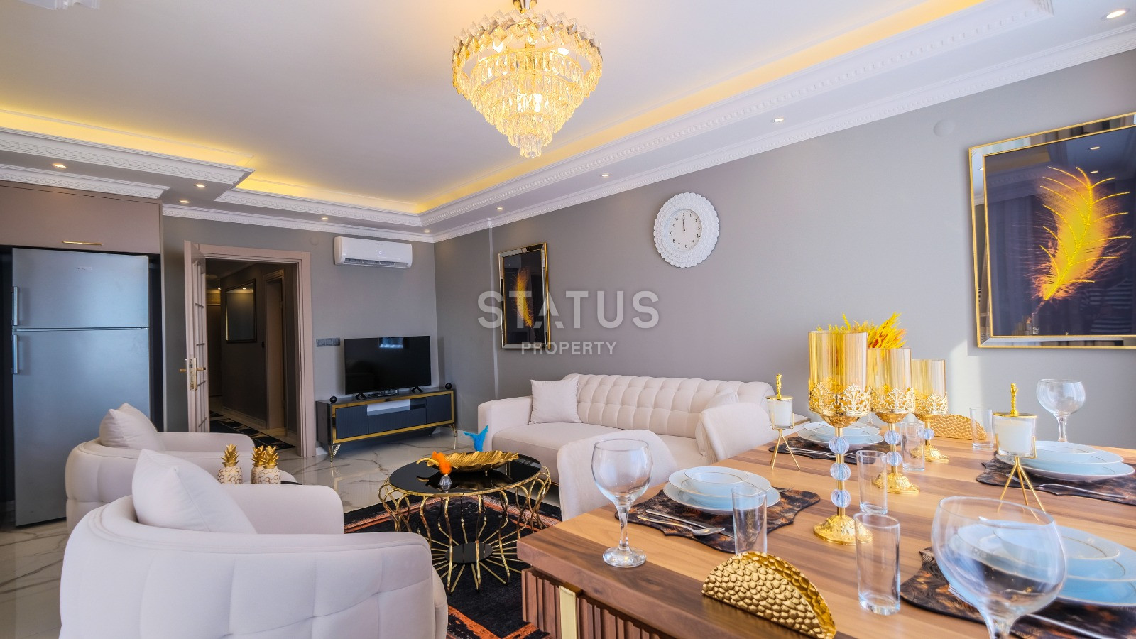 Красивая двухкомнатная квартира под ключ в районе Махмутлар с видом на море и историческую крепость. 120m2. фото 24