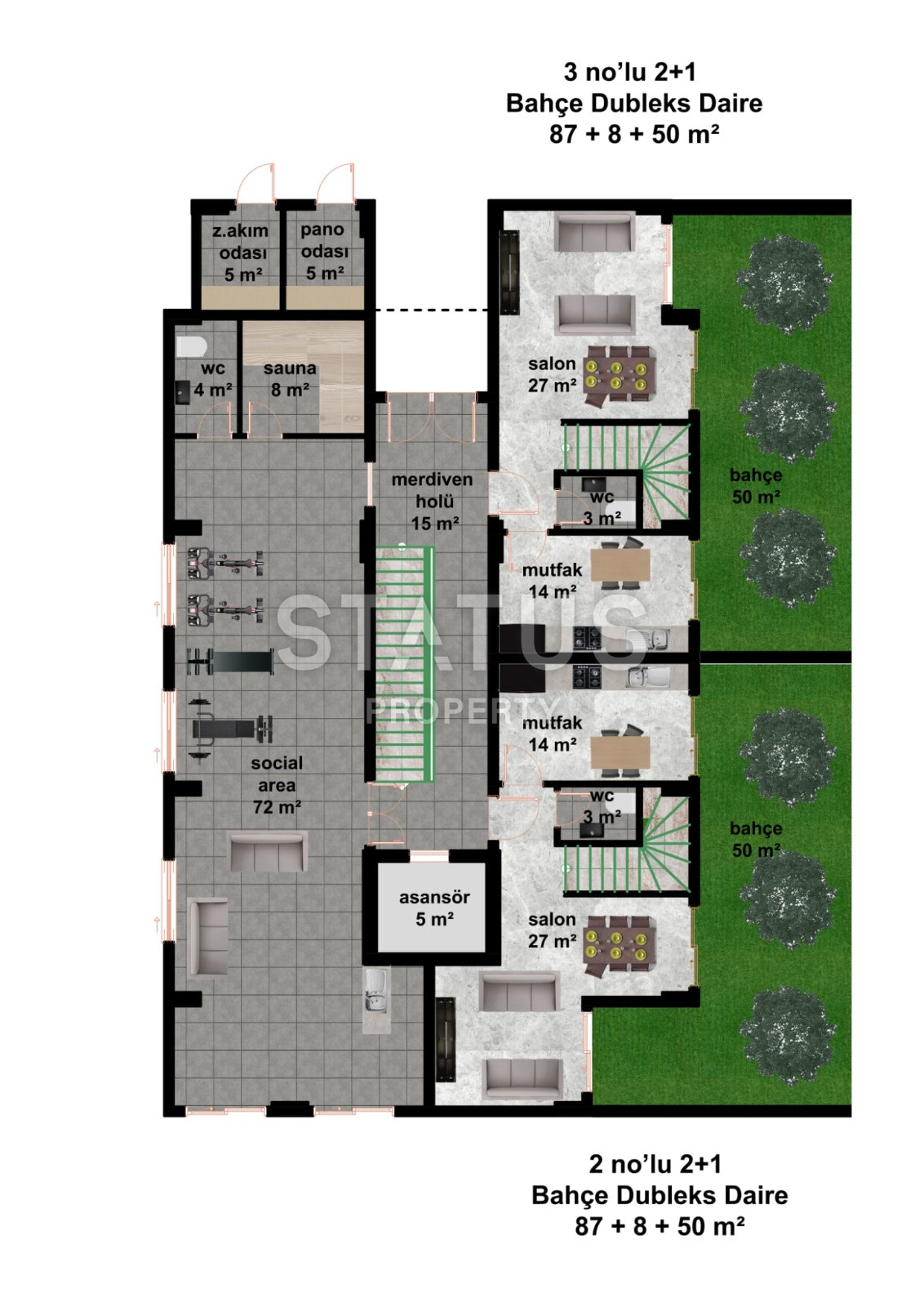 Проект в районе Кестель в 250 метрах от моря, 58-75 м2 фото 31