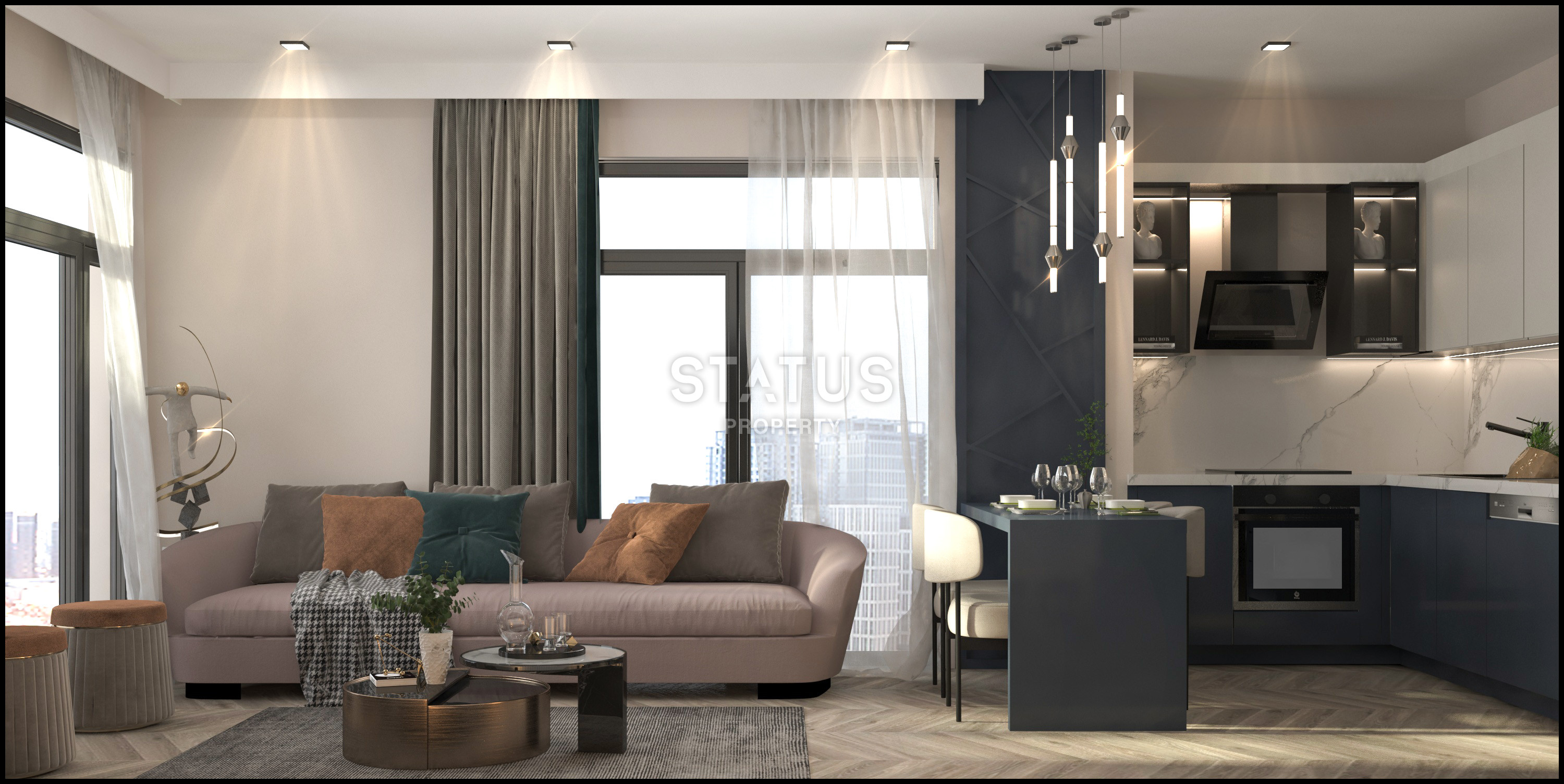 Новый инвестиционный проект в 400м от моря в Мерсине, Эрдемли. 65м2 – 73м2 фото 5