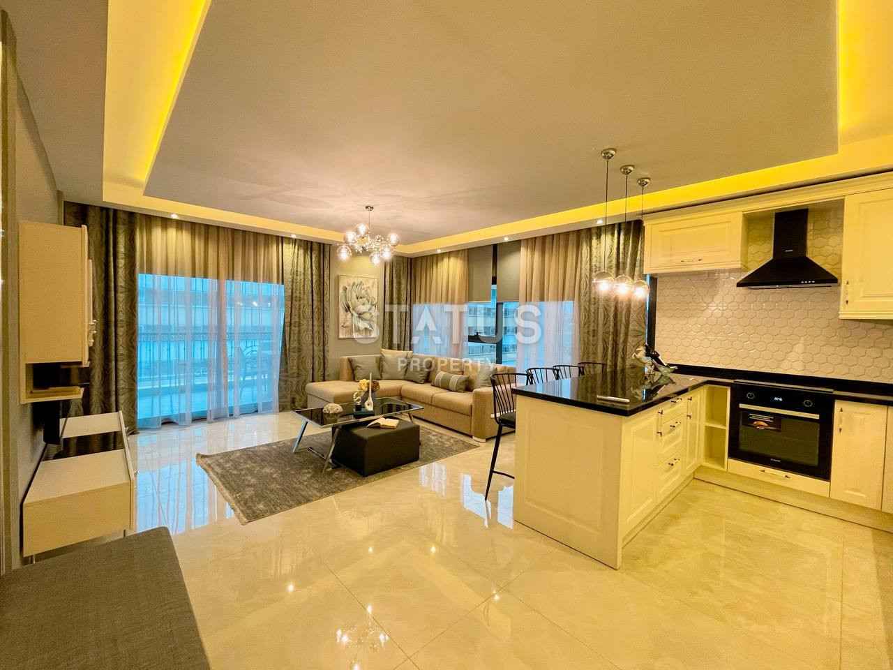 Меблированная трехкомнатная квартира в Каргыджак, 120 м2 фото 6