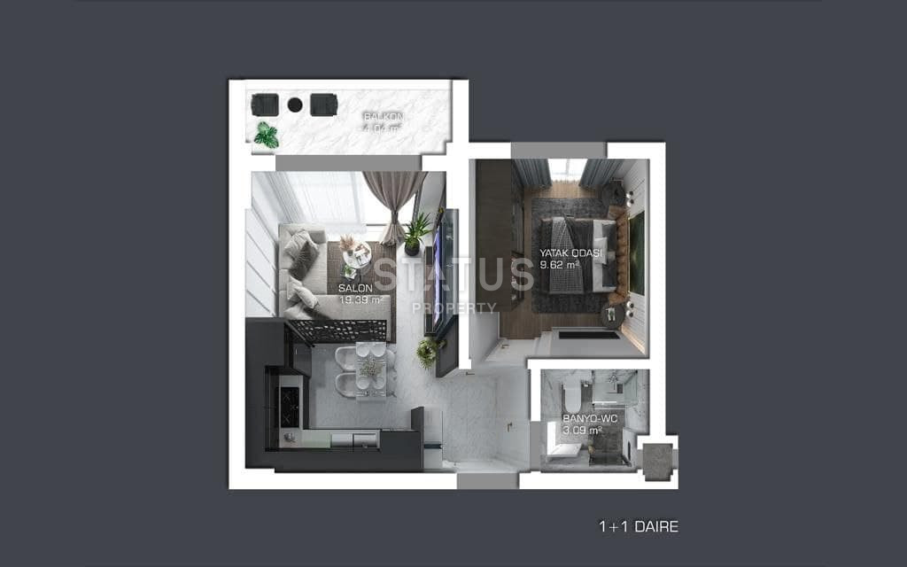 Apartment 1+1 from the investor at a below market price, Gazipasa area, 50 m2 фото 15