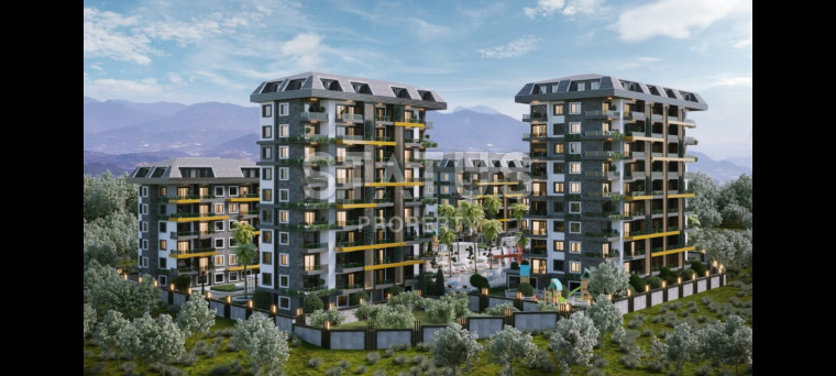 Новые квартиры 1+1 в новом ЖК в Авсалларе. 55м2 фото 1