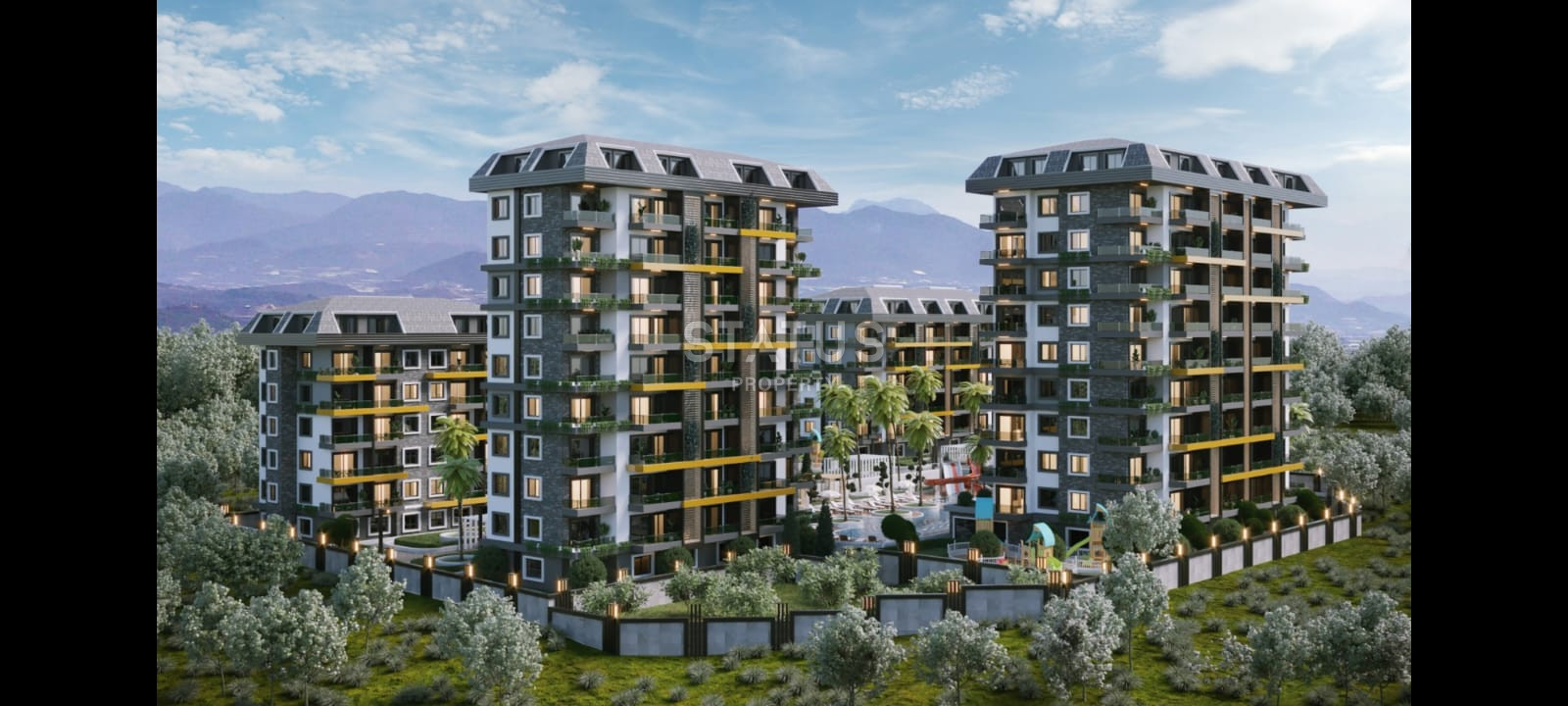 Новые квартиры 1+1 в новом ЖК в Авсалларе. 55м2 фото 1