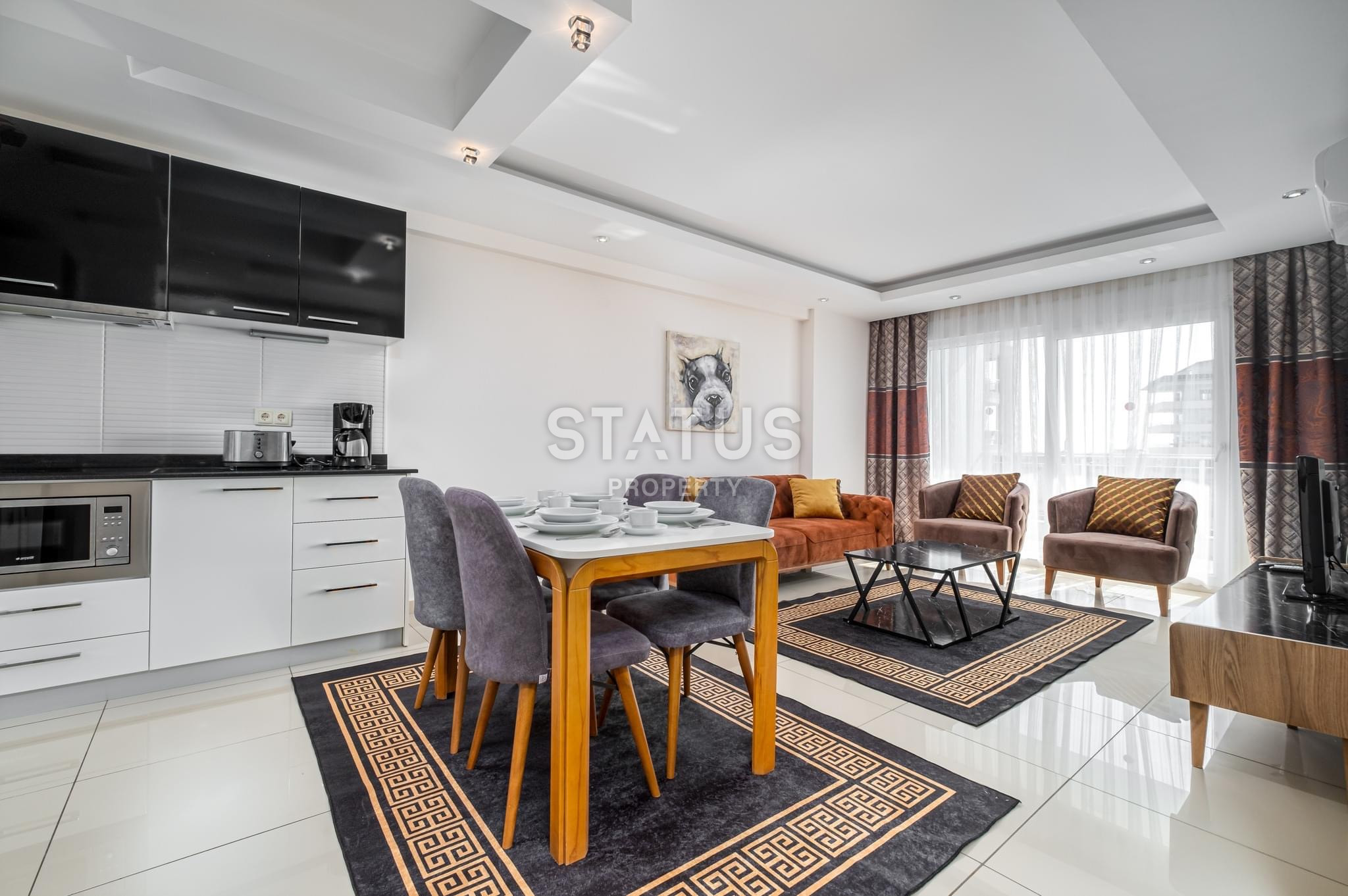 Beautiful furnished 1+1 apartment with partial sea view in Cikcilli, 67 m2. фото 5