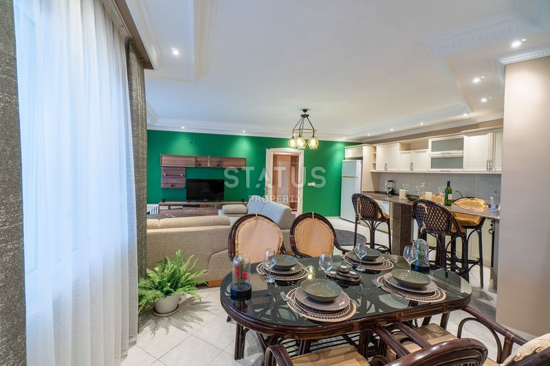 Уютная трёхкомнатная меблированная квартира 250м от моря в открытом районе Тосмур. 120м2 фото 10