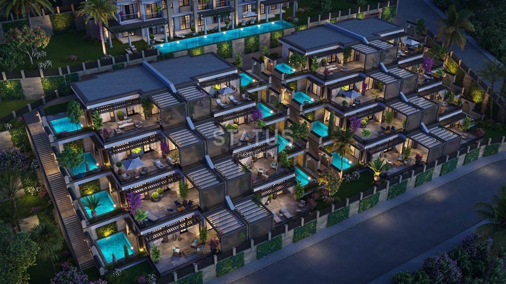 A luxurious multifunctional complex of apartments and townhouses in the Kargicak area. 50m2 -169m2 фото 14