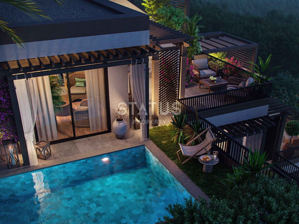 A luxurious multifunctional complex of apartments and townhouses in the Kargicak area. 50m2 -169m2 фото 15