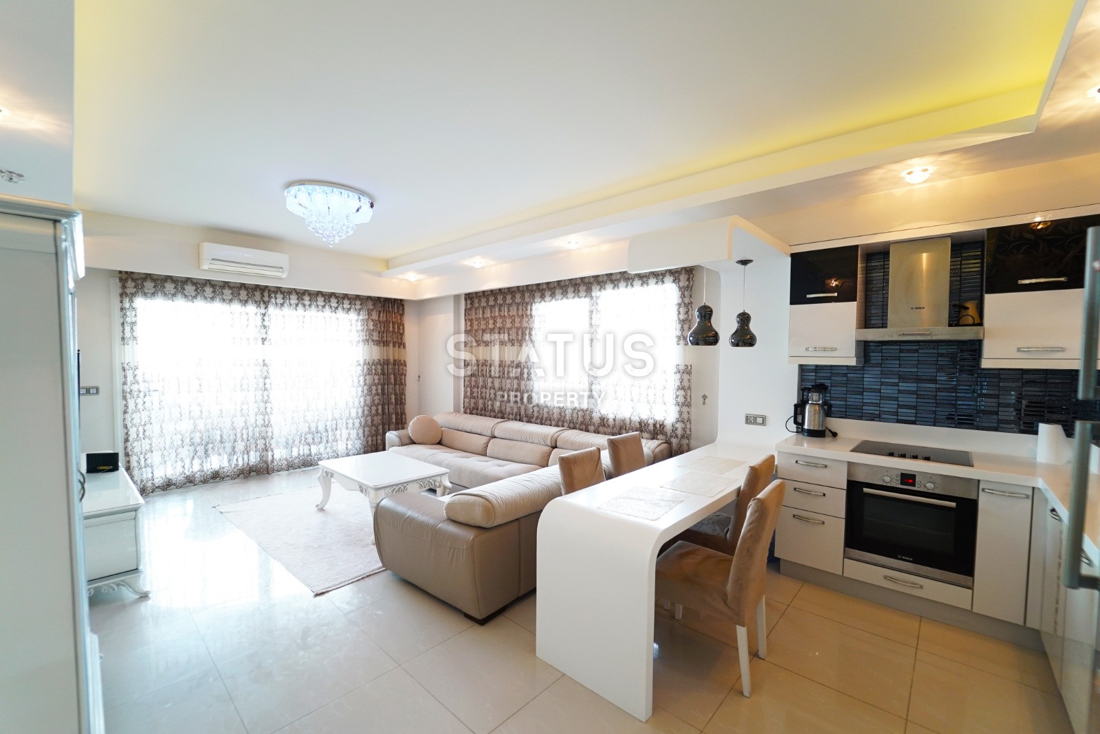 Просторная квартира планировки 3+1 с мебелью в комплексе с развитой инфраструктурой и собственным пляжем, 145м2 фото 4