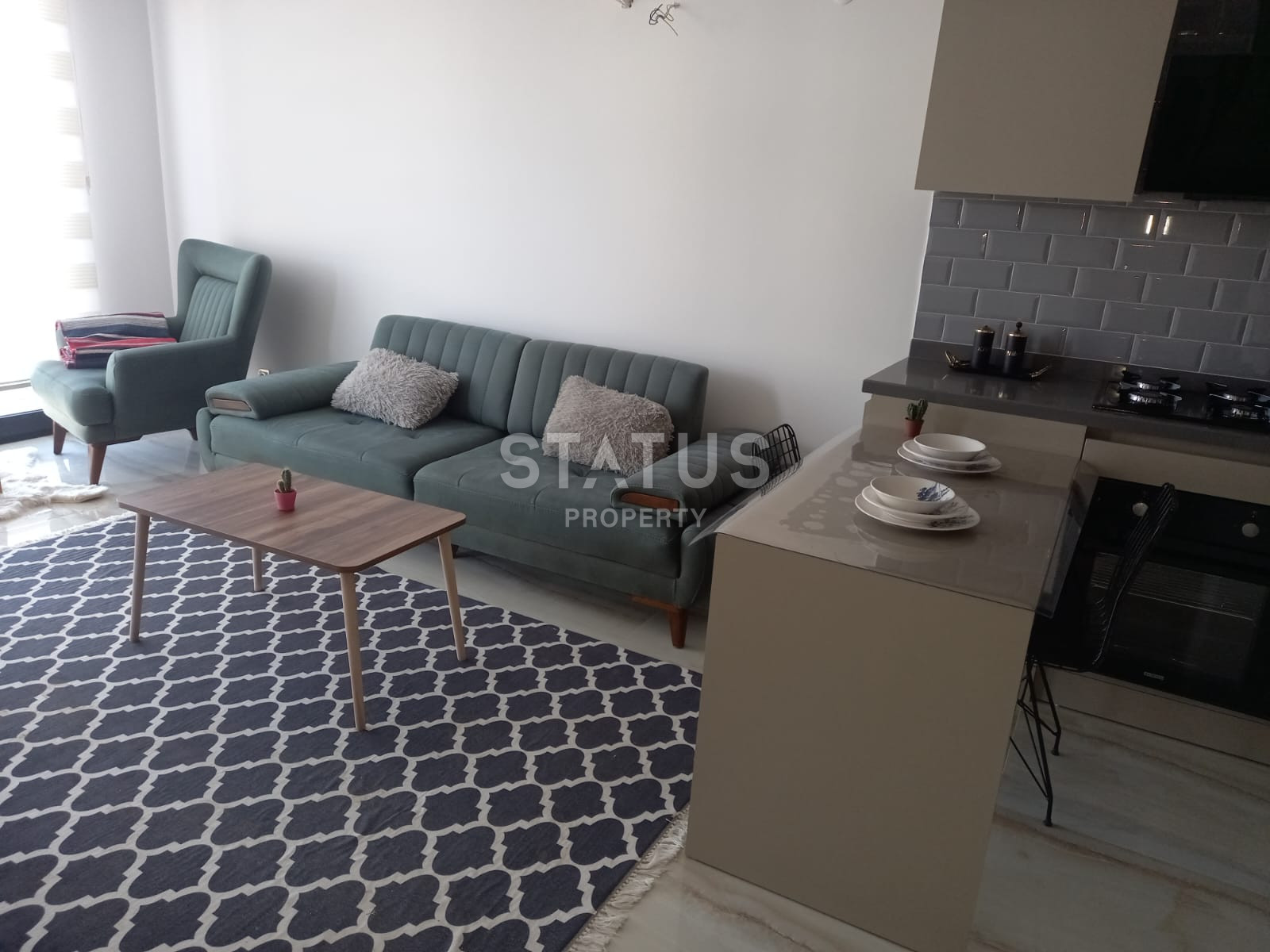 Двухкомнатная меблированная квартира в 300м от моря в Каргыджаке. 60м2 фото 5