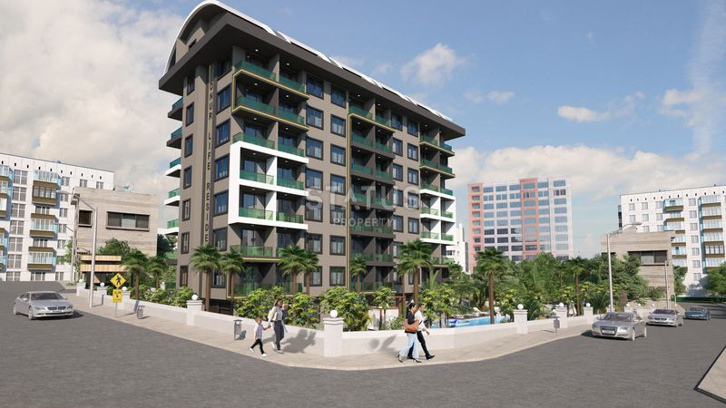 Достойный жилой комплекс с привлекательными ценами в 600м от моря в Авсалларе. 50м2 – 116м2 фото 3