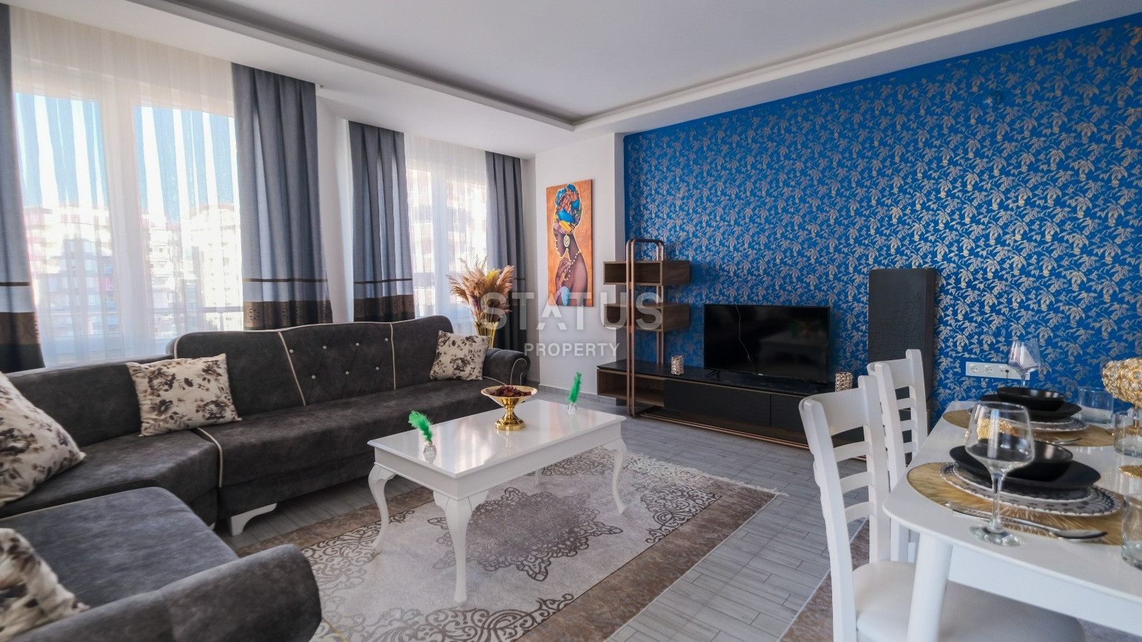 Квартира 1+1 с ремонтом у моря, район Махмутлар, 90 м2 фото 1