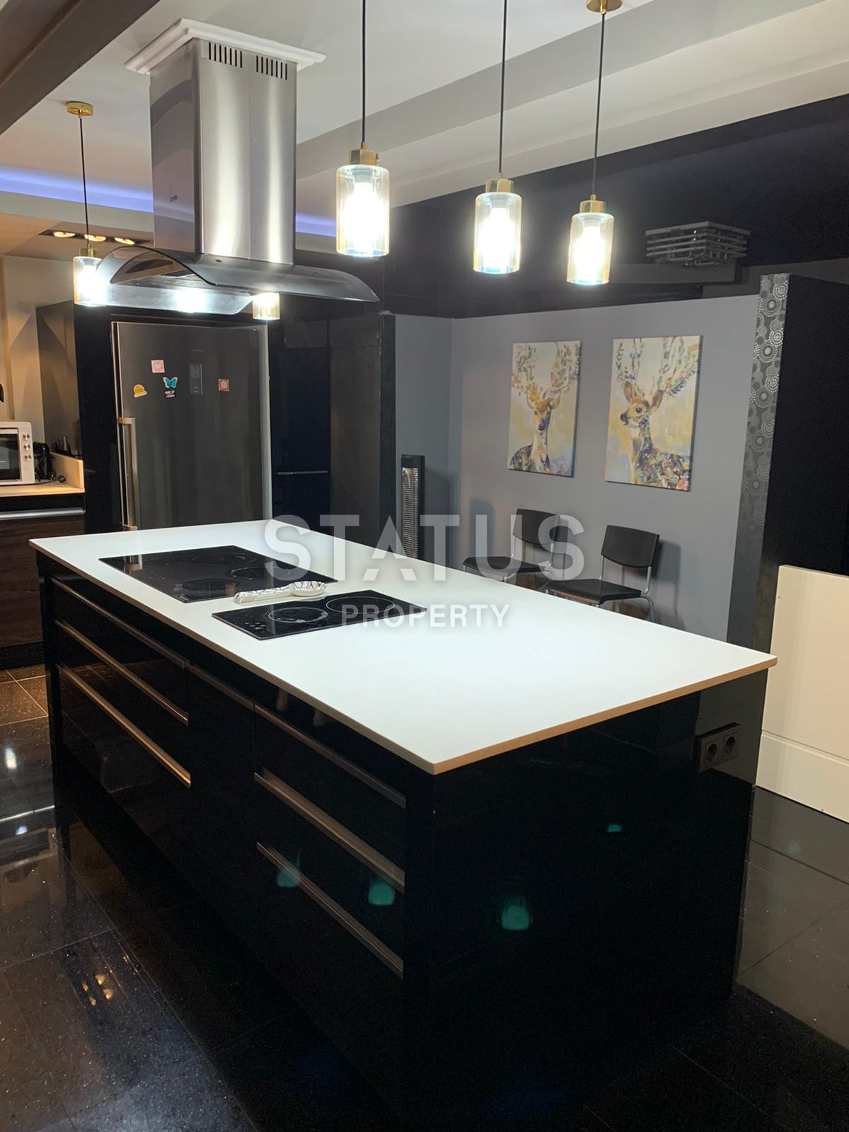 Дизайнерский дуплекс 5+1 с видом на море в спальном элитном районе Буюкхасбахче в центральной части Аланьи. 285м2 фото 7