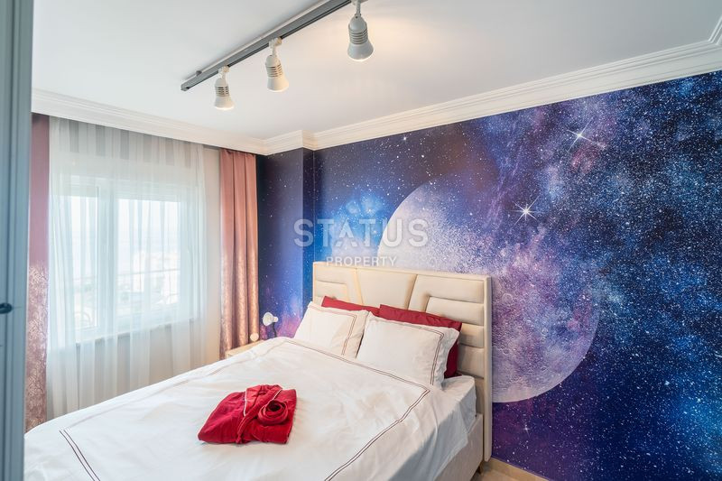 Шикарная трёхкомнатная меблированная квартира с видом на море в Махмутларе. 120м2 фото 6