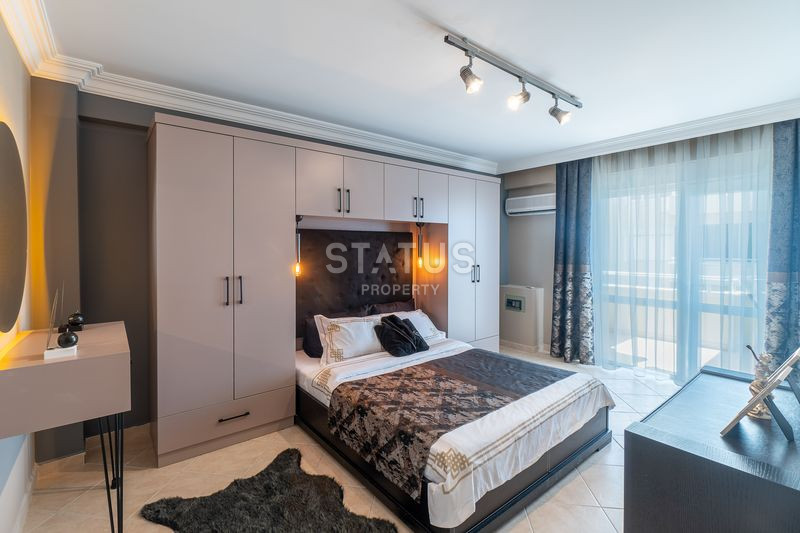 Шикарная трёхкомнатная меблированная квартира с видом на море в Махмутларе. 120м2 фото 9